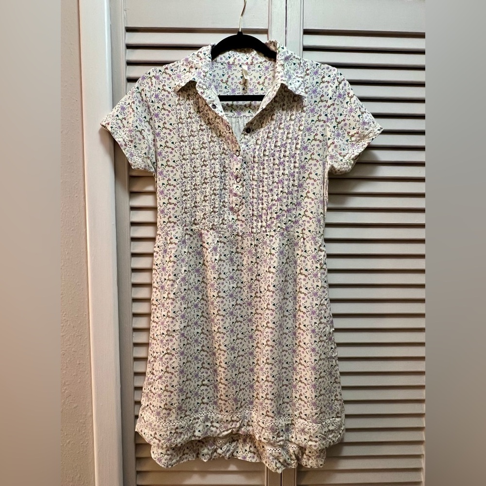 Mountain Khakis Wildflower Dress, Size XS, Floral Print White Dress